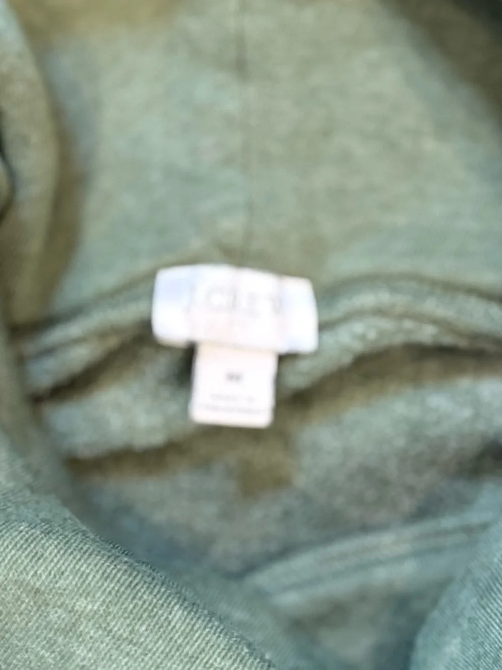 J. Crew Factory Olive Green Funnel Neck Sweatshirt - Picture 2 of 2